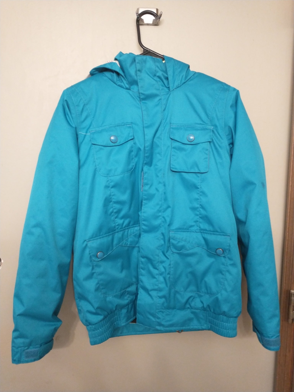 Burton DryRide Blue Hooded Snowboard Jacket Size Large
